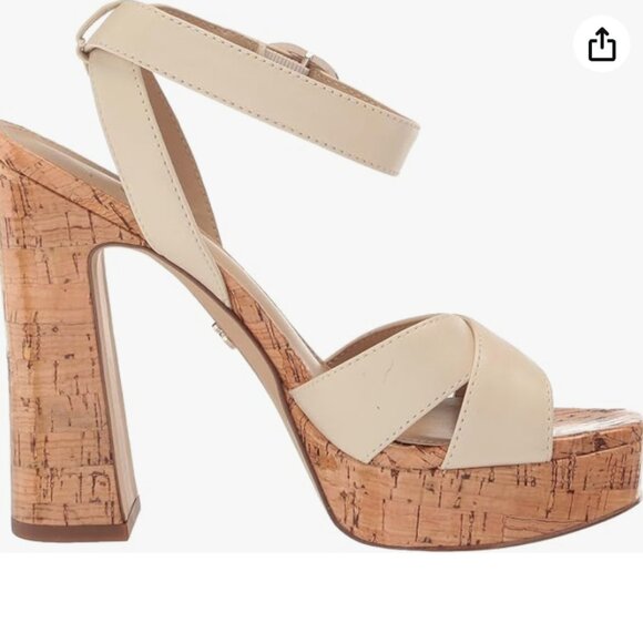 Sam Edelman Women's Kayna Platform Sandal, Ivory leather, 7.5 - Picture 3 of 14